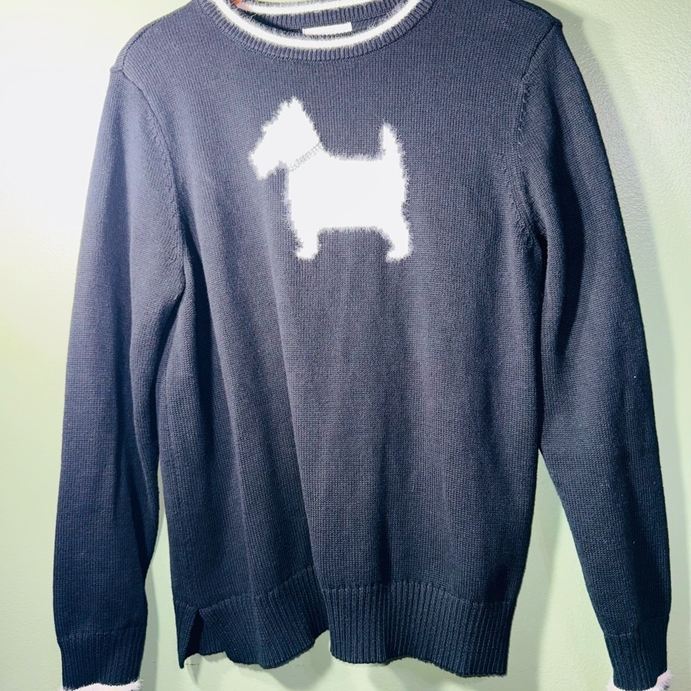 Charter Club Black and White Dog Sweater - Picture 2 of 5
